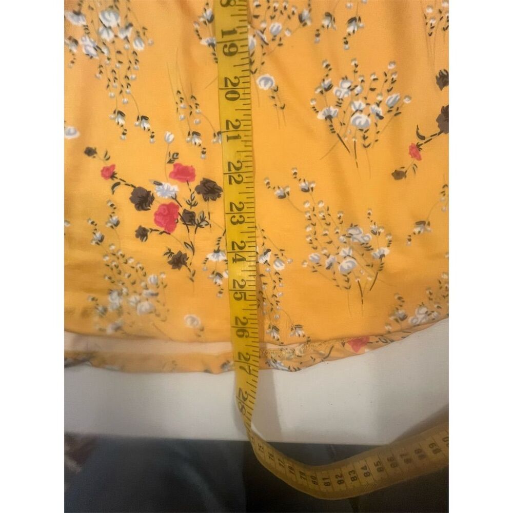 NY Collection Women's Floral Blouse Yellow V-Neck 3/4 Sleeve Standard Size M - Picture 14 of 15